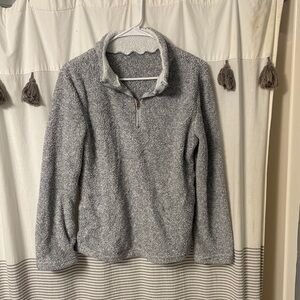 SHEIN Gray Quarter-Zip Women's Sweatshirt